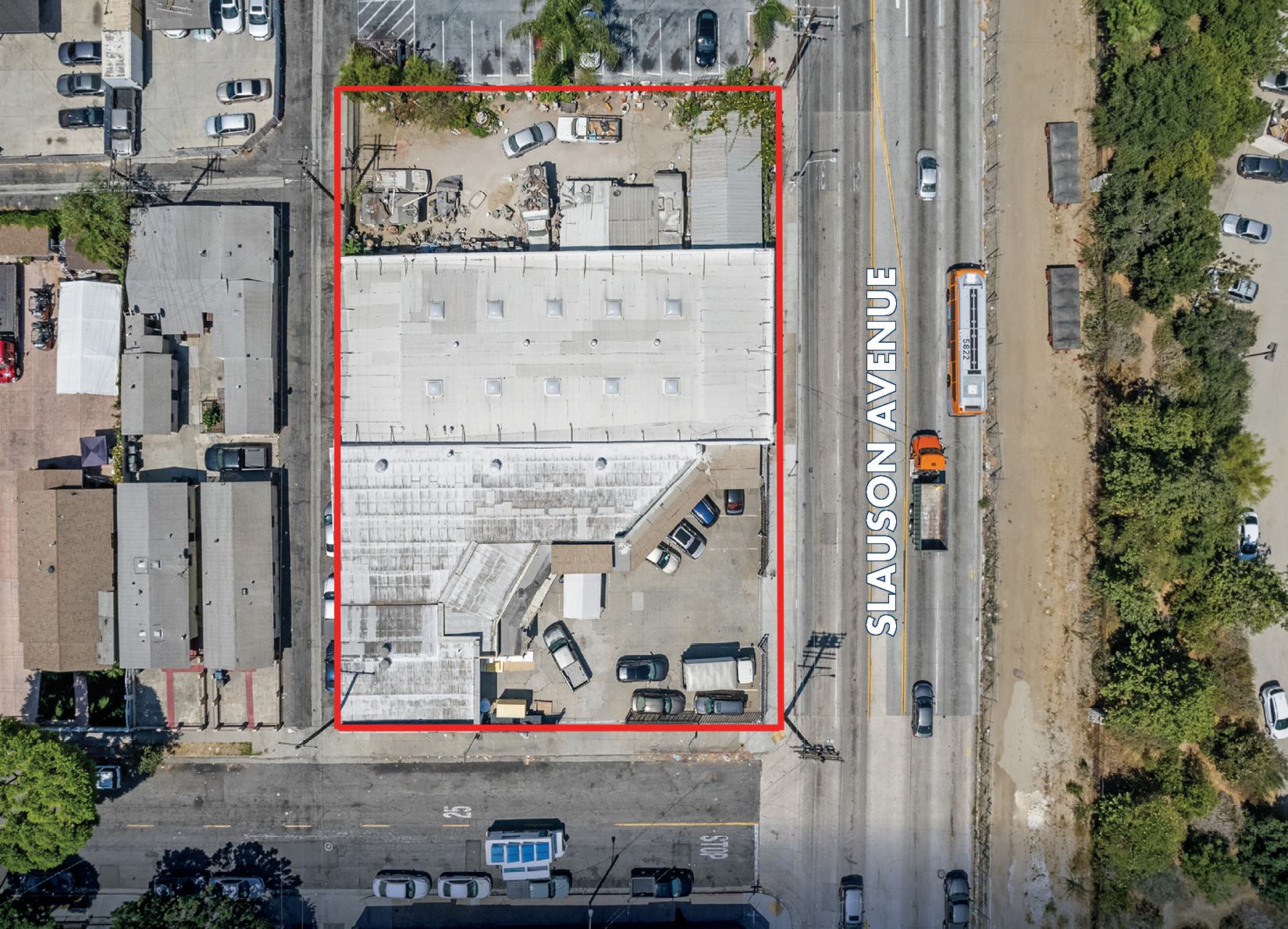 Aerial of property with red bounding box